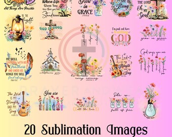Christian Sublimation PNG Bundle: Faith Designs (Digital Download)