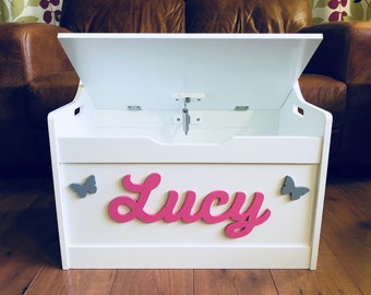 Personalised Wooden Toybox | Children | Customised | Large Safety Hinge