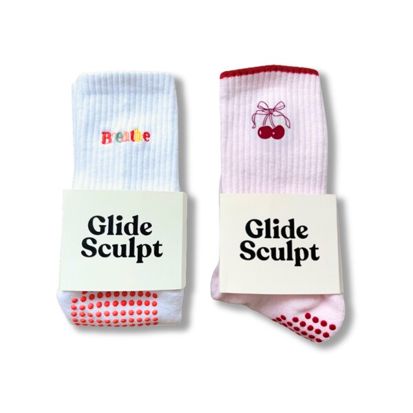 Glide Sculpt Pilates/Yoga/Barre grip sock bundle