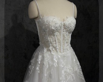 A-line Wedding Dress,Lace wedding dress, Corset wedding dress