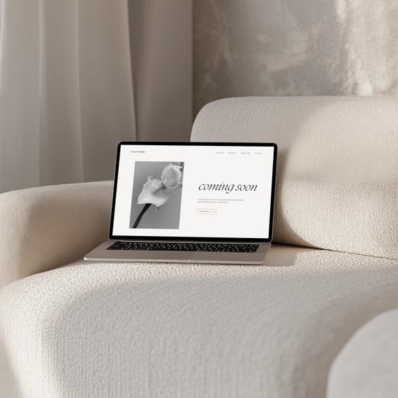 Minimalist MacBook Mockup | Clean Website Design (PSD)