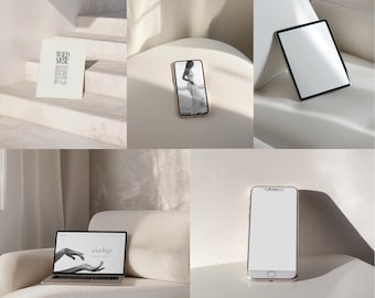 Minimalist Device Mockup Bundle | White Aesthetic (PSD)