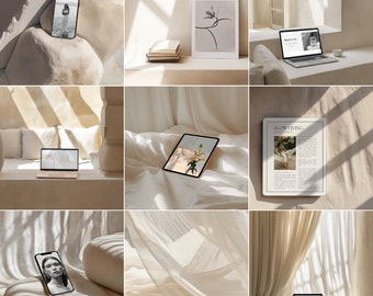 Neutral Device Mockup Bundle: Laptop, iPhone, iPad (PSD Digital Download)
