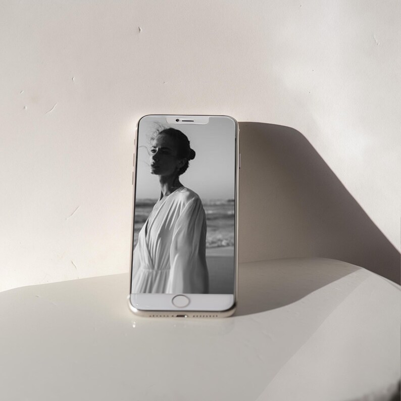 Bright White iPhone Mockup | Clean Aesthetic, Screen Template (PSD) image 2