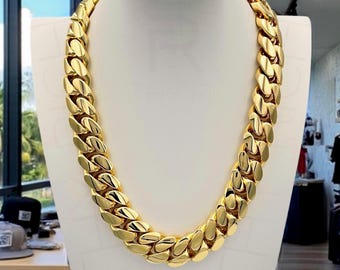Miami Cuban Link Chain — 18mm & 24mm Heavyweight, Triple 14K Gold Plated