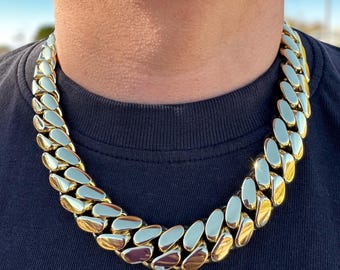 18mm Cuban Link chain -14k gold cuban chain -unisex -hip hop -cubana big chain-heavy weight-premium quality-solid -gift for him-
