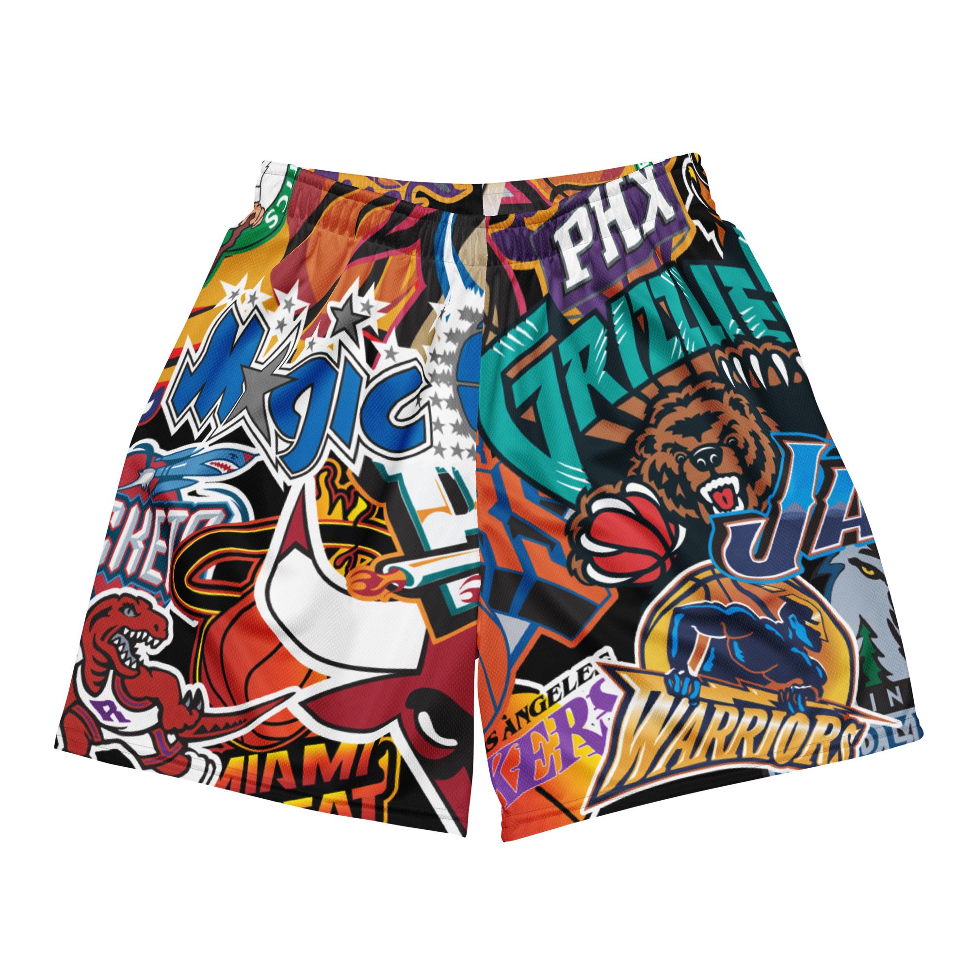 APPLEBUM 　Logo Basketball Mesh Shorts NBA Logo Mashup Graphic Mesh Shorts | Graphic Unisex