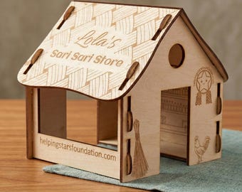 Wooden Sari Sari Store 3D Puzzle, Filipino Cultural Craft Kit, Build Learn Help Others