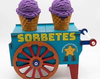 Wooden Sorbetes Cart 3D Puzzle, Filipino Cultural Craft Kit, Build Learn Help Others, Helping Stars Foundation