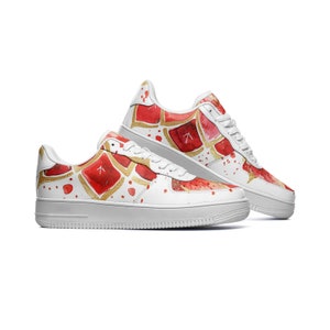 Red Flower Series 2 Unisex Low Top Leather Sneakers