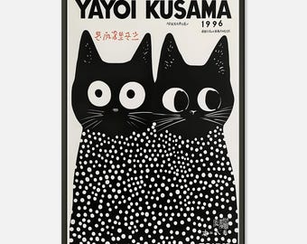 Póster de moda felina de YAYOI KUSAMA - 21 x 30 cm - Francia