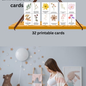 Cartões de afirmação de parto | 32 cartões para imprimir | Citações positivas de parto | Cartões de afirmação de parto para imprimir | PDFs para imprimir