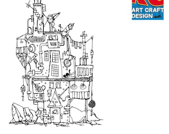 Hand-Drawn Architectural Wireframe Habitat