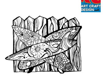 Hand-Drawn Surfboard Fence