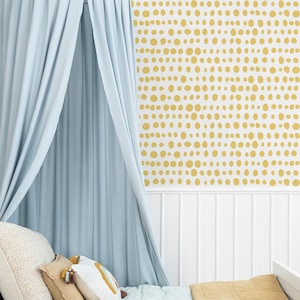 Gelbe Entfernbare Tapete mit Gelbem Polka-Dot, Abziehen und Aufkleben