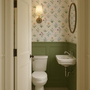White Meadow Flower Botanical Peel & Stick Wallpaper, Wildflower Classical Wall Cover, Elegant French-Inspired Design Removable Wallpaper image 2