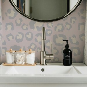 JiffDiff Leopard Print Peel And Stick Wallpaper Waterproof Removable Self Adhesive Textured Wall Paper Yellow Unique Funky Cheetah Contact Paper For