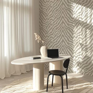 Zebra Grau Peel and Stick Tapete, Akzent Tapete, Abstrakter Wandbehang, Benutzerdefinierte selbstklebende Tapete, Zebra Print Tapete