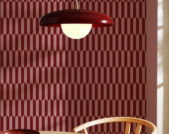 Colorful Abstract Removable Stick On Wall Paper in Pink and Red, Vibrant Retro Vibe Geometric Shape Peel & Stick Wallpaper