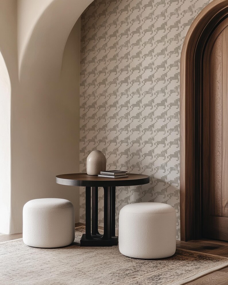 Buy Gray Horse Houndstooth Peel and Stick, Modern Contemporary Gray
