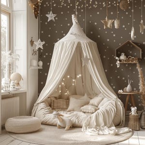 Dunkelbraune Sterne Tapete, Himmlische Eleganz, Abnehmbares Peel & Stick Design, Stellar Wohnkultur Akzent, Selbstklebendes Wandbild, Temporär