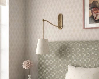 Soft Beige Diamond Peel & Stick Wallpaper, Subtle Geometric Pattern, Neutral Classic Wall Decor, Timeless Minimal Interior Design