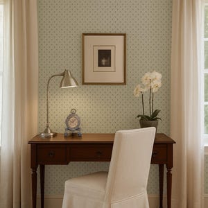 Beige Brown Retro Minimal Floral Peel & Stick Removable Wallpaper, Classic but Modern Botanical Design, Timeless Traditional Wallpaper