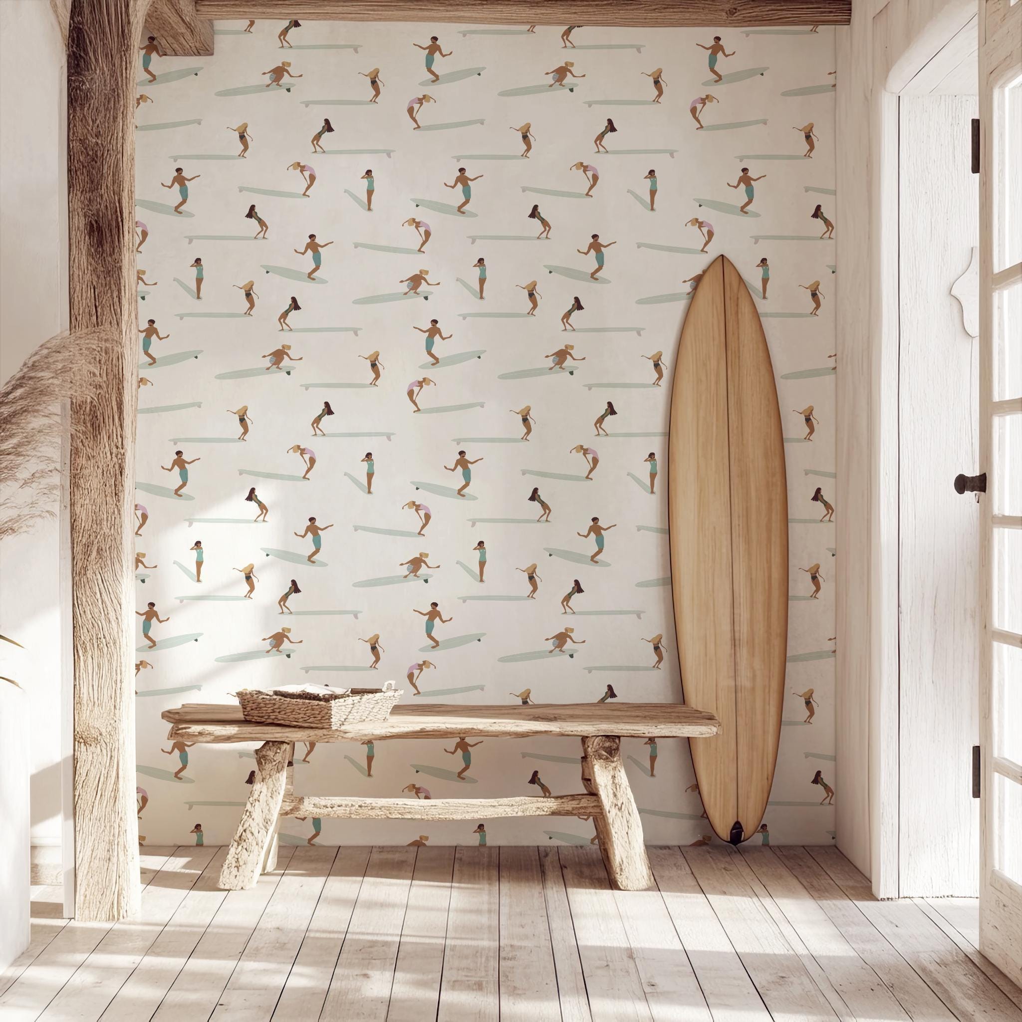 Surf Coastal Ocean Removable Peel and Stick Wallpaper, Beach House…