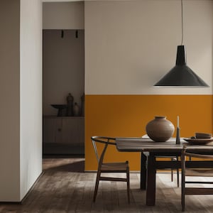 Zweifarbige Senf und Beige schale und Stick Abnehmbare Tapete, Benutzerdefinierte Farbe Tapete, Temporäre Selbstklebende Tapete