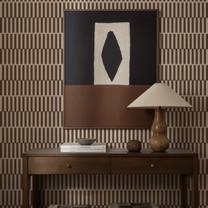 Carta da parati adesiva marrone stile Mid-Century, decalcomania rimovibile per soggiorno moderno, arredamento per la casa in stile scandinavo