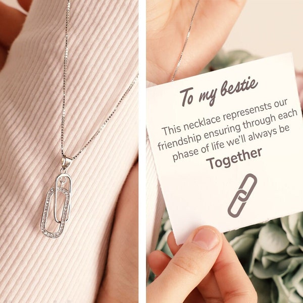 To My Besties Linked Necklace - This Necklace Represents Friendship That Ensures Each Phase Of Life LINKED Necklace Best friend Bridesmaid