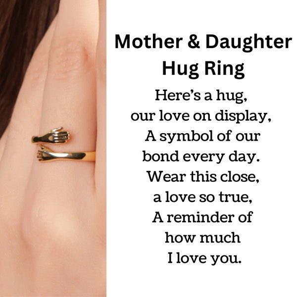 Mother & Daughter Hug Ring, Jewellery For Mum, Meaning full gift for mum, Gift Jewellery, Daughter Ring, Mother's Day Gift