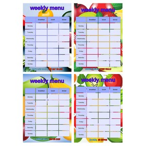 Printable Monthly Menu Blank 4 Weekly Meal Planner Template With ...