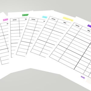 6 Printable Shopping Lists Template Grocery List, Reusable Shopping ...