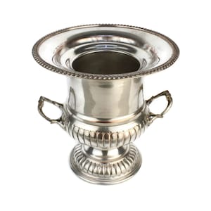 Silver Plated Champagne Cooler, Silver Ice Bowl, Vintage Silver Barware Decor, Bar Centerpiece, French Champagne Bucket, Silver On Copper