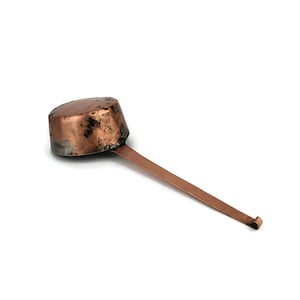 Antique 20th Century Copper Ladle, Jam Preserve Ladle, Hand Made Copper Utensil, Tinned Copper Cooking Ladle