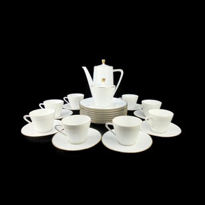 Ceramic Tea Set, Bavarian Coffee Set, German Ceramic Tea Coffee Set of 8, Ceramic Dessert Serving Set, Mid Century Modern Tea Set Germany