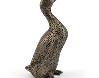 Vintage Duck Figurine, Metal Figurine Of A Duck, Garden Duck Statue, Small Gift Idea, Metal Wildlife Ornament, Animal Lover Gift Idea