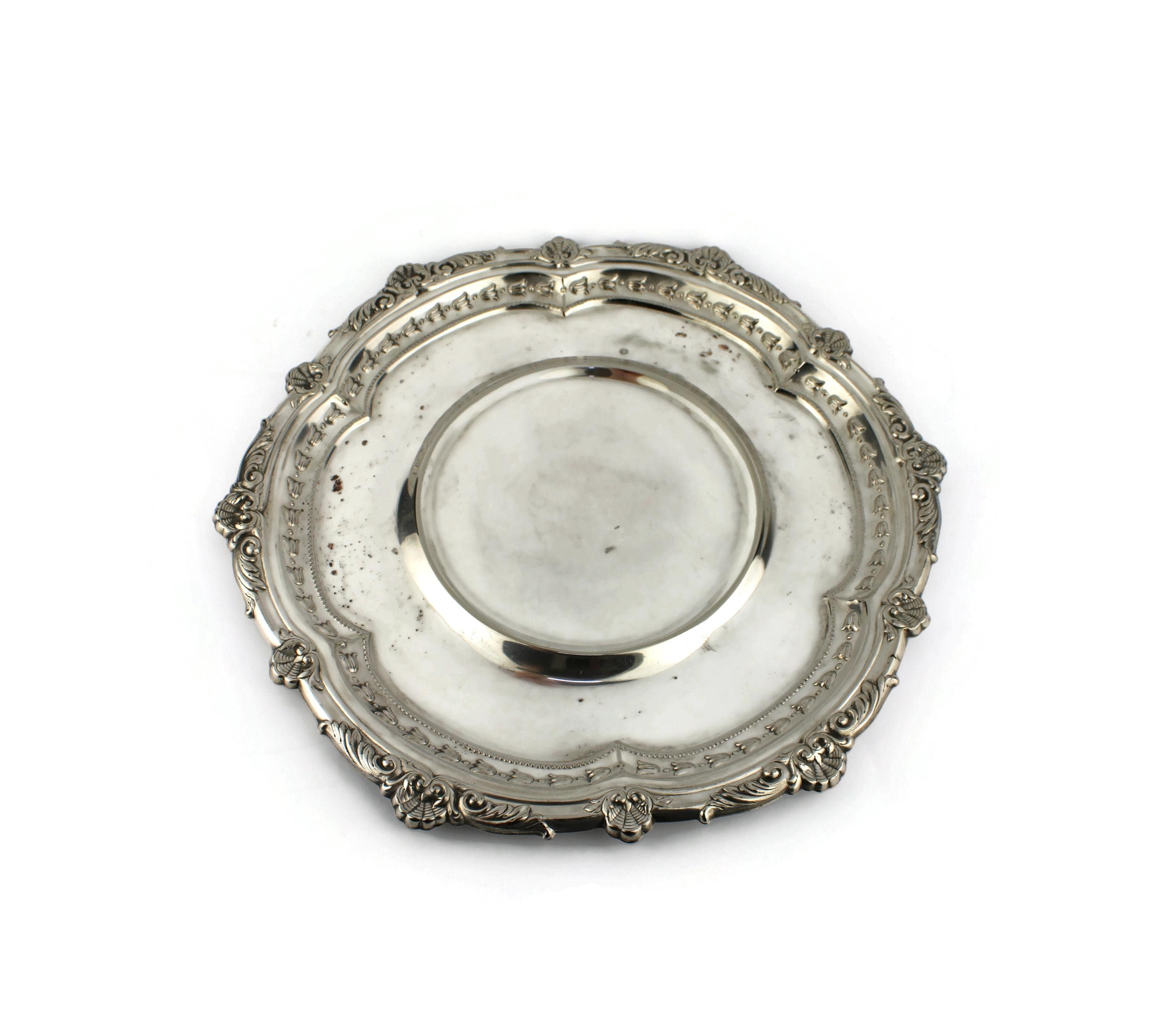 シルバートレイ　FALSTAFF SILVER PLATE ENGLAND Silver Plated Copper Tray, English Serving Tray, Silver on Copper