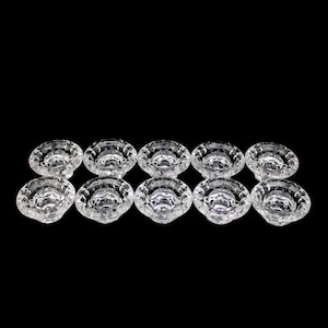 Vintage Candle Holder Set of 10, Glass Candle Holders Set of 10, Candle Holders Set Tea Candles, French Glass Candle Holder Set