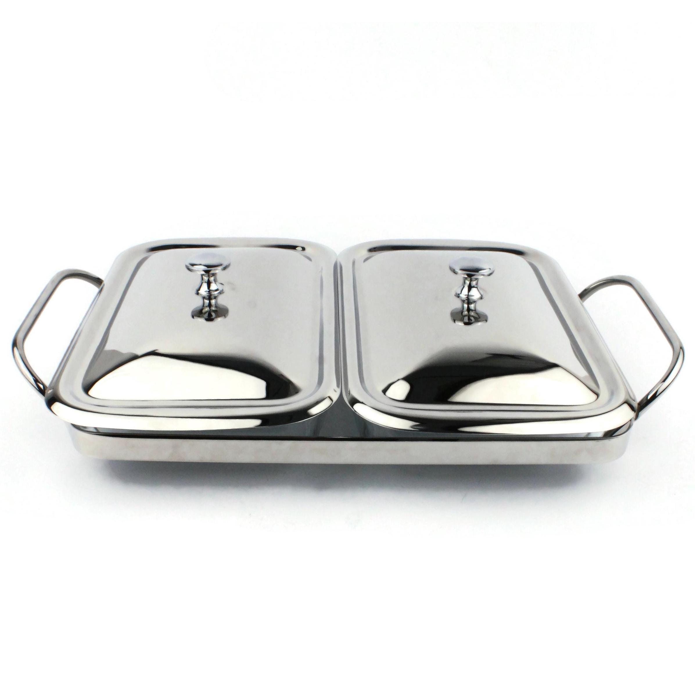 Vintage Marinex Dual Dish Server, Glass Baking Trays With