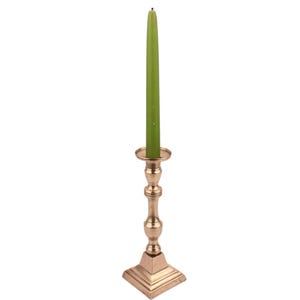 Antiker Bronze Kerzenhalter, Französischer 24 cm Großer Kerzenhalter, Tischkerzenständer, Vintage Kerzenständer, Klassisches Dekor im Kolonialstil