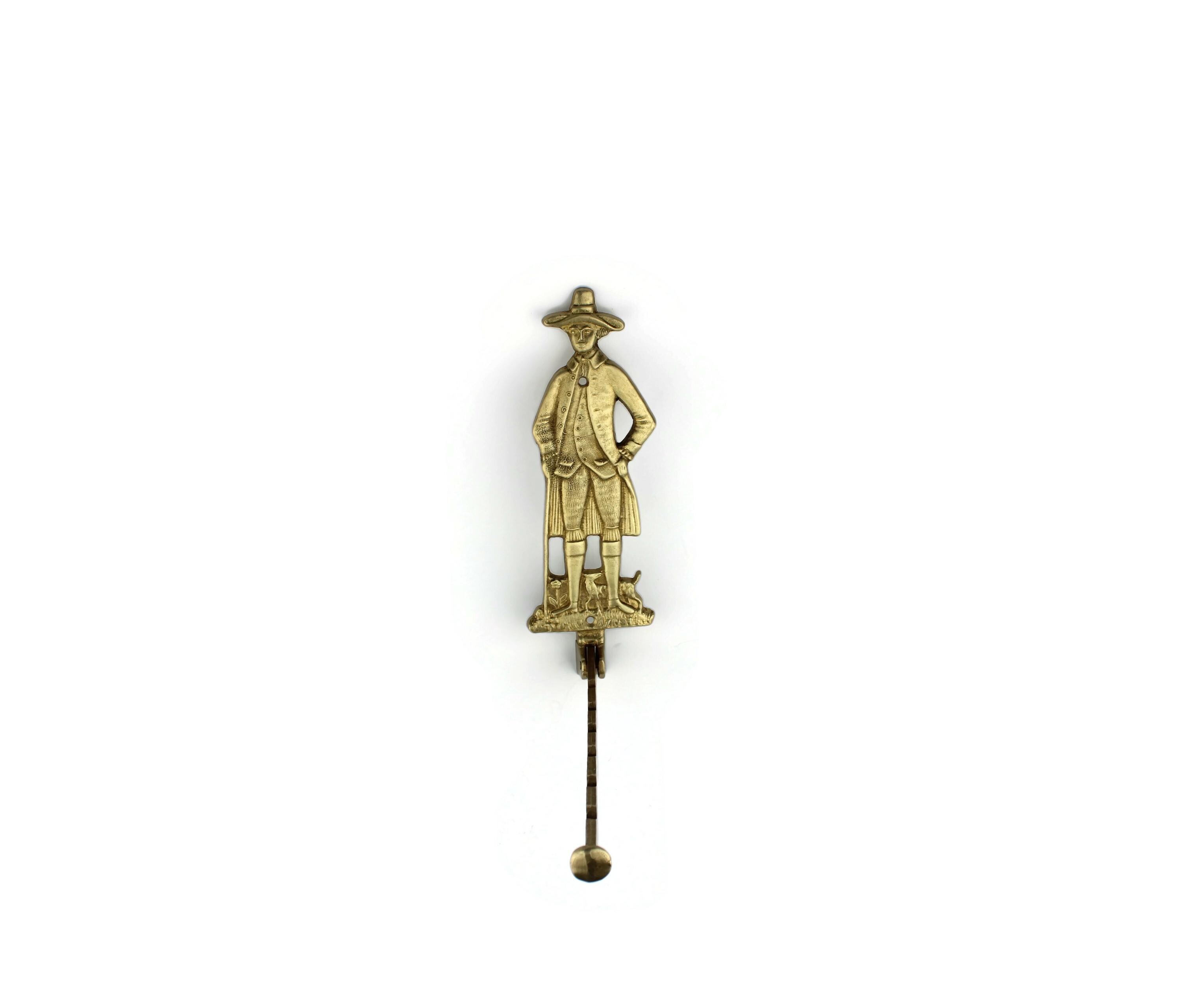 Brass Valet Hook, Vintage Wall Mounted Hanger Stand, Retractable