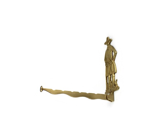 Brass Valet Hook, Vintage Wall Mounted Hanger Stand, Retractable