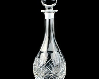 Carafe en cristal vintage, carafe à vin en verre taillé, bouchon en verre rond, bouteille d'alcool élégante, cadeau d'articles de bar, cristal européen