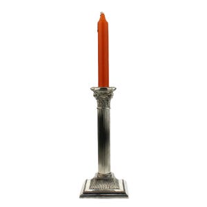 Italian Column Candle Holder, Silver Tone Candlestick Holder, Vintage Single Candlestick, Standing Candle Holder, Single Candle Light
