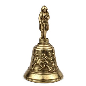 Napoleon Brass Bell, Vintage Brass Hand Bell, Waterloo Brass Bell, Antique Table Bell, French Brass Bell, 5 Inch Bell