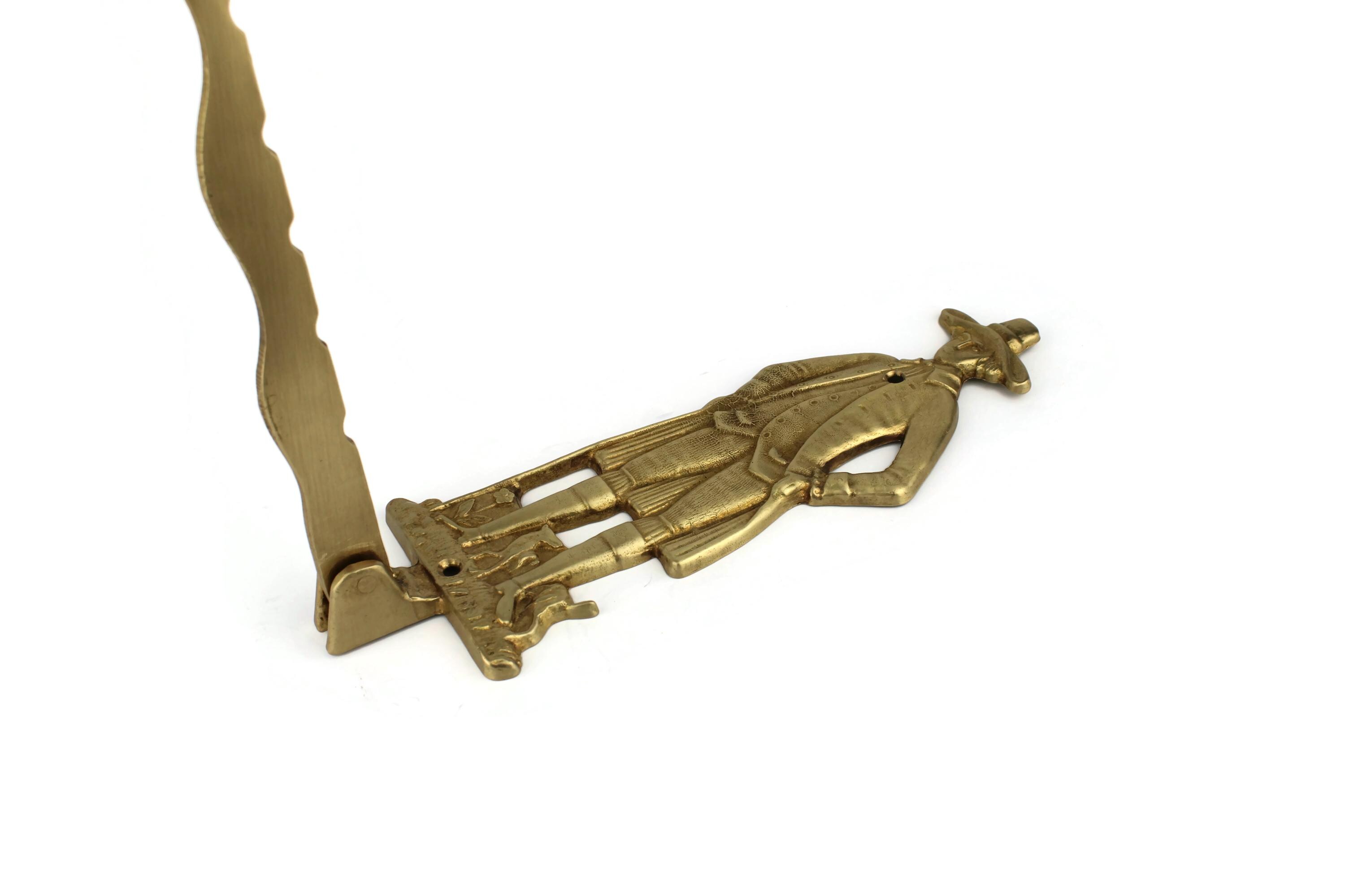 Brass Valet Hook, Vintage Wall Mounted Hanger Stand, Retractable