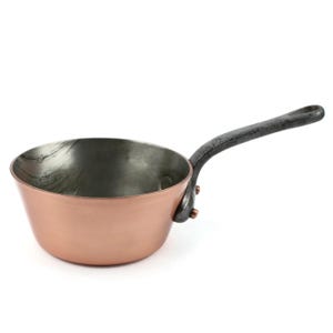 Thick French Copper Saucepan 2.4mm, Iron Handle Pan, Made In France, Heavy Copper Cookware, Vintage Kitchen Decor