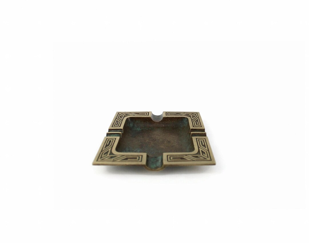 Vintage Embossed Broze Ashtray, Antique Bronze Ashtray, Tobacciana ...